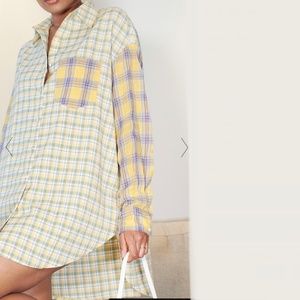 Pretty Little Thing | Yellow Check Shirt Dress